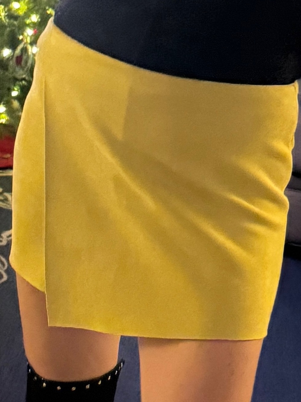 Women's Mustard Yellow Mini Skirt